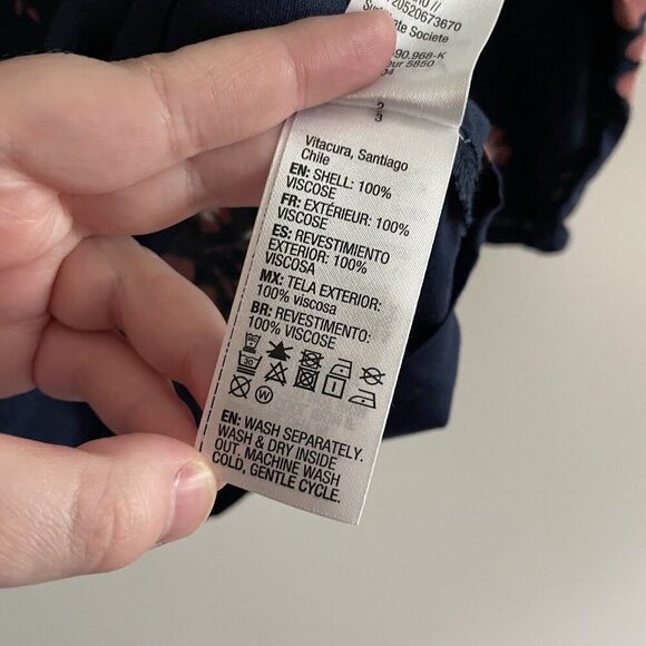 Roxy Women 8 Navy Floral Boho Beach Paradise Eyes Halter Off The Shoulder Top - Picture 13 of 15